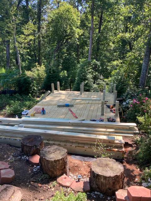 Garden Deck With Railings 16ft X 16ft Installation /Garden