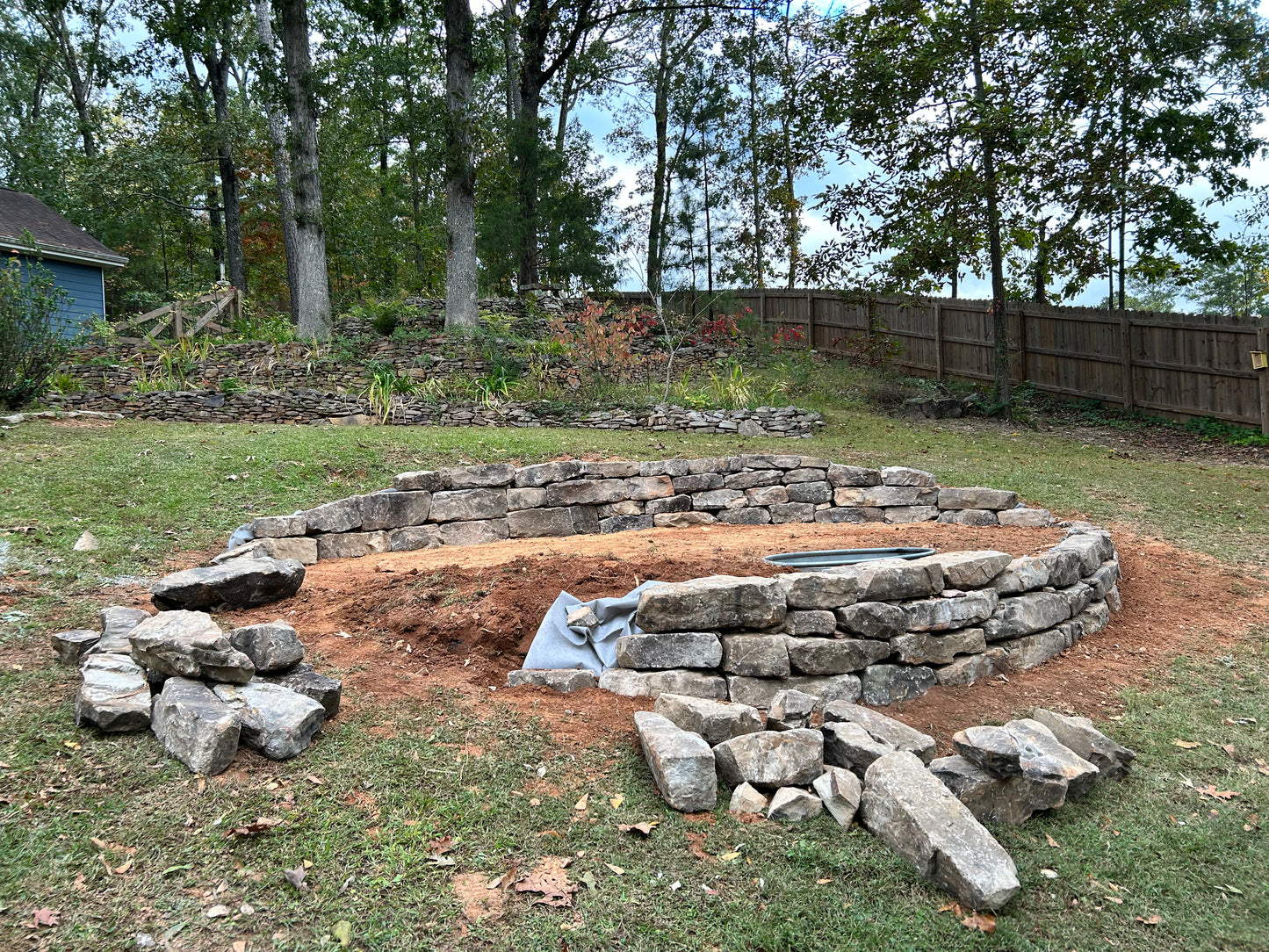 Retaining wall palette Installation/Hardscape/Accent Boulders