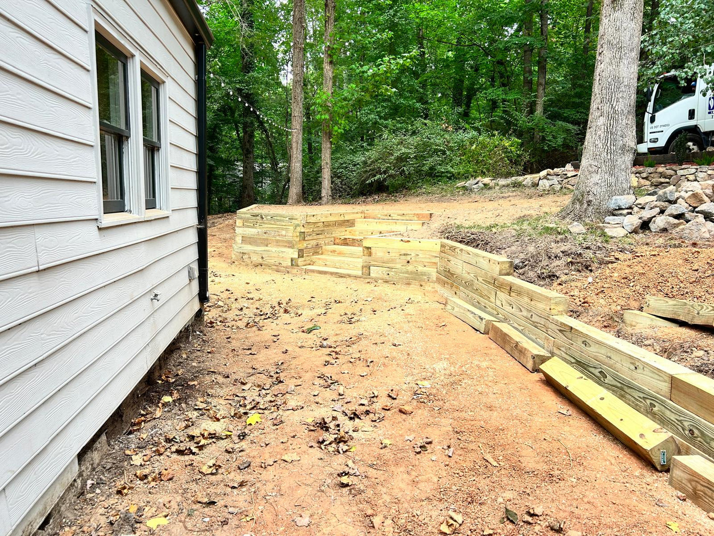 6"x6"x 8 feet Landscape Timbers Installation /Hardscapes/Patios and Walkways