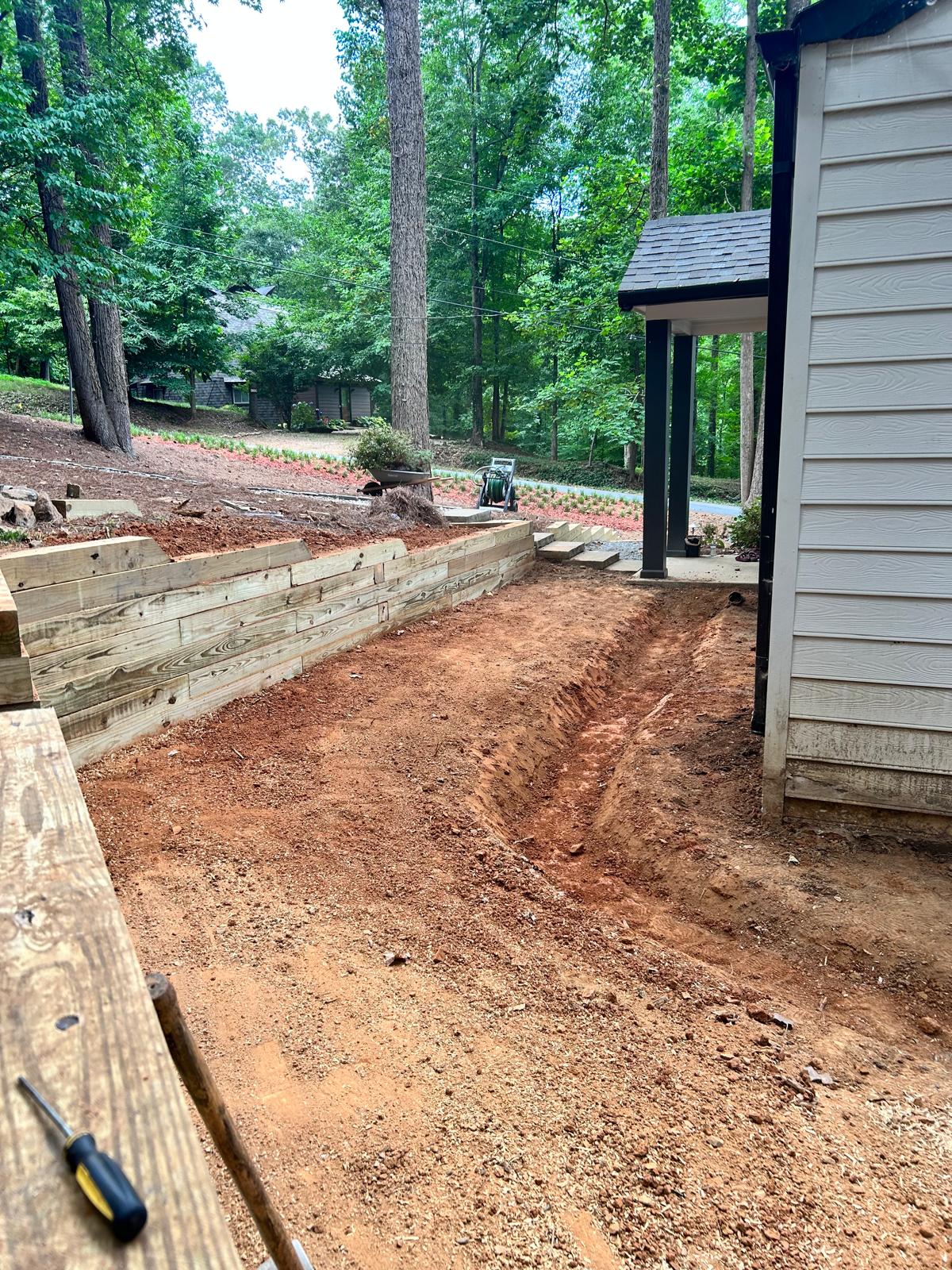 6"x6"x 8 feet Landscape Timbers Installation /Hardscapes/Patios and Walkways