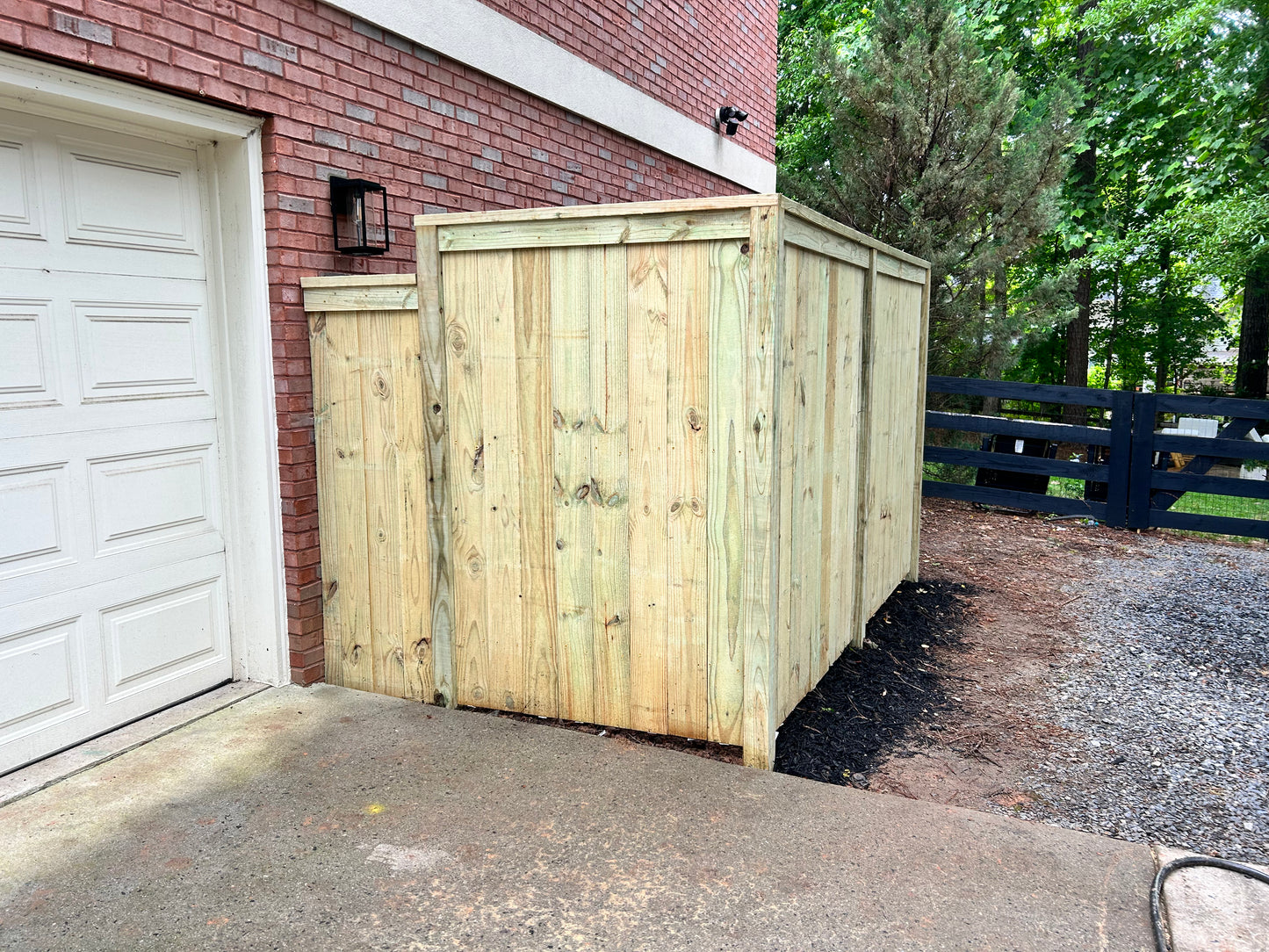 Wooden Fence Air Conditioning Compressors Installation /Hardscapes/Patios and Walkways