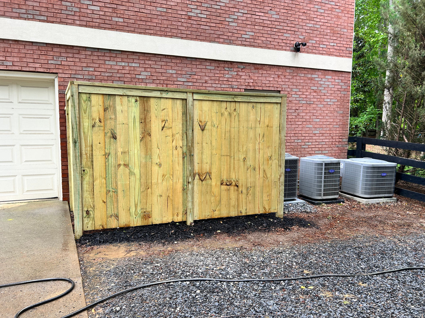 Wooden Fence Air Conditioning Compressors Installation /Hardscapes/Patios and Walkways