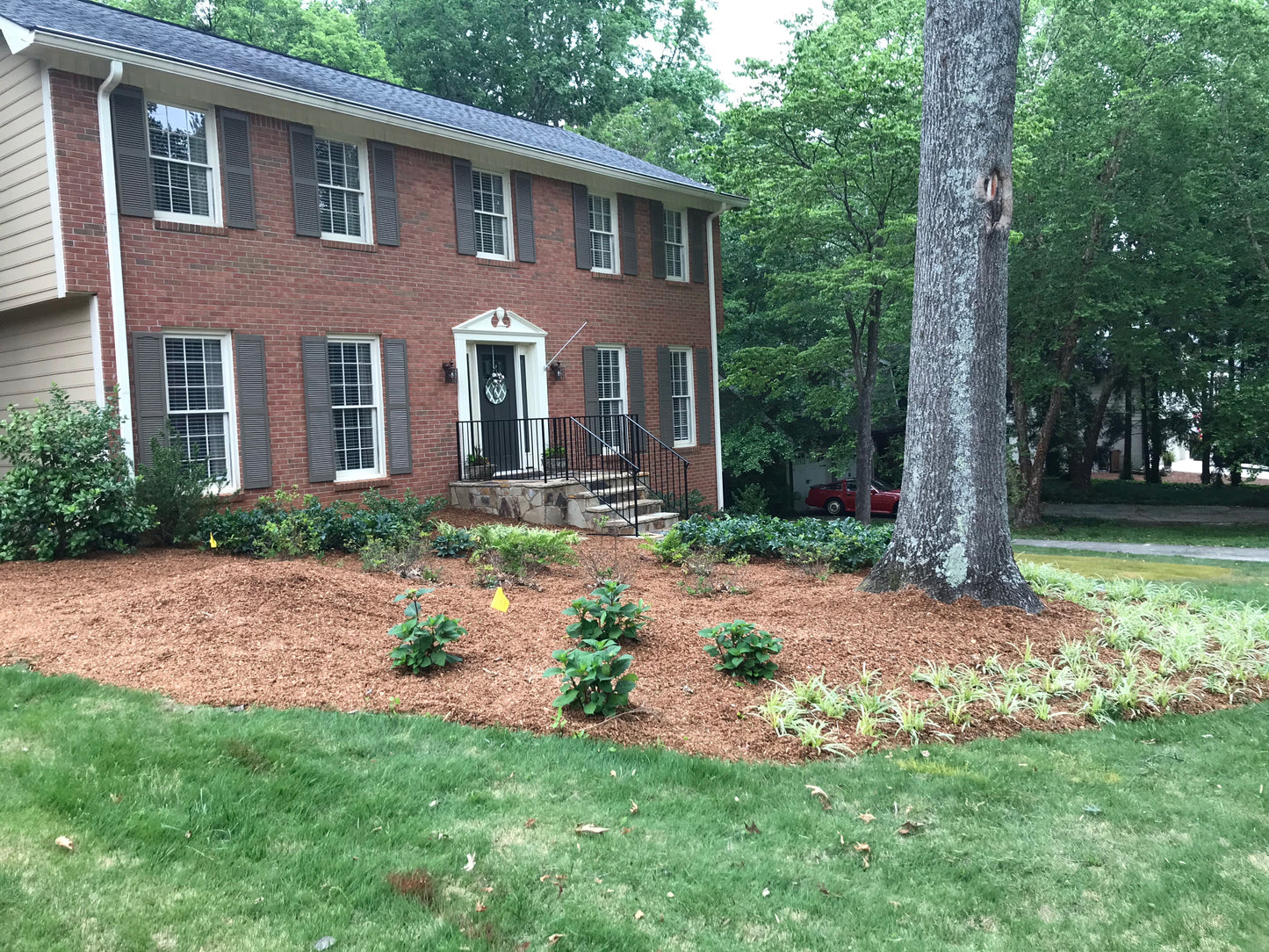 Cypress Hardwood Mulch Installation Landscapes/Mulching