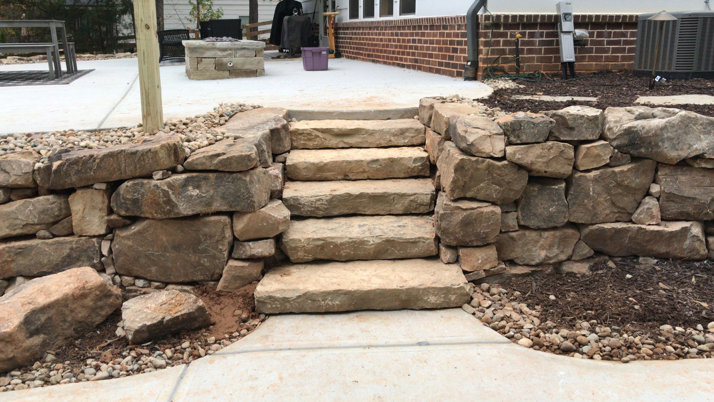 Quarried Stone Step Installation/Hardscapes/Stair Treads/Width/36 Inch