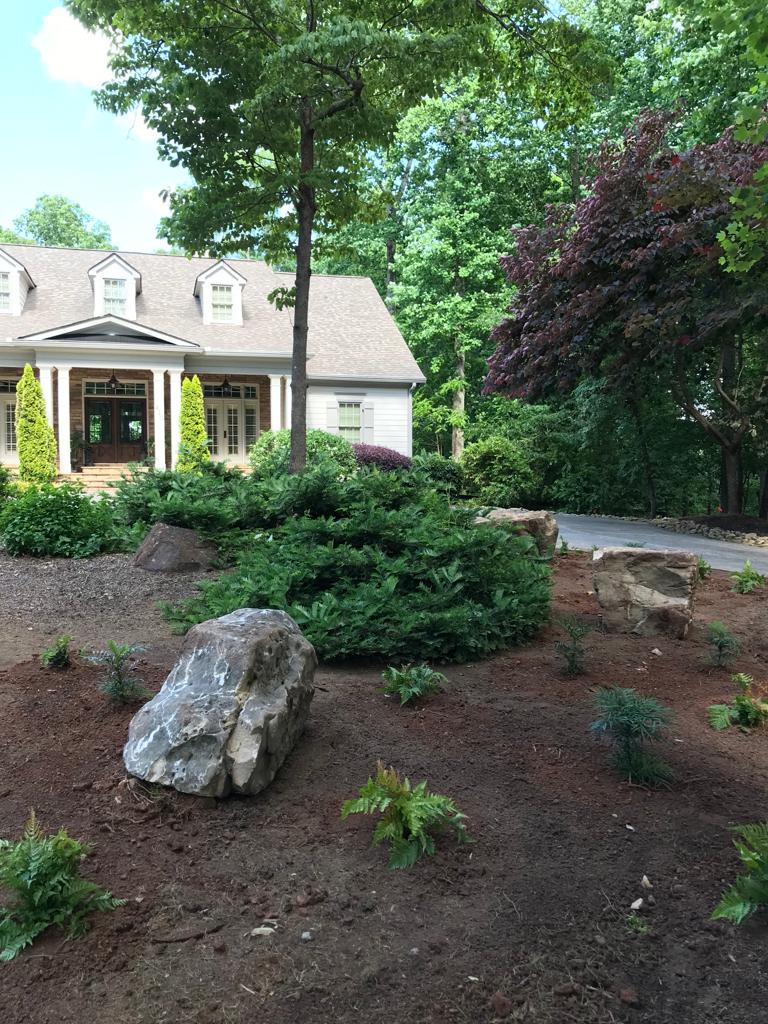 Big Stone Boulder Installation /Hardscapes/Stacked Stone Boulder