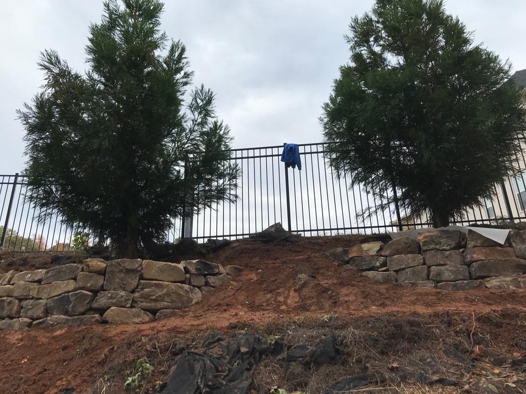 Retaining Wall labor per square foot Installation/Hardscape/Accent Boulders