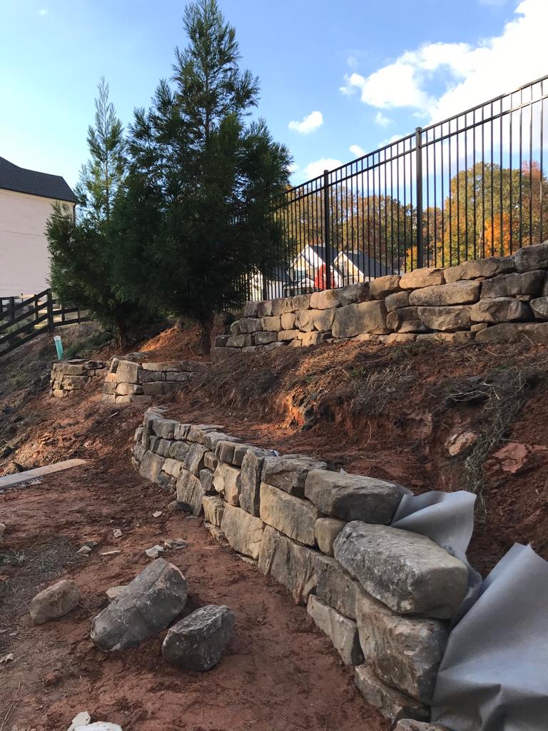 Retaining Wall labor per square foot Installation/Hardscape/Accent Boulders