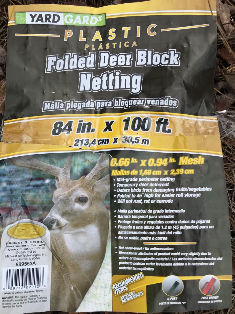 84 in width Folded Deer Block Netting (Plastic)  Installation /Misc Landscape Items