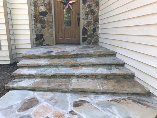 Rustic step main entrance Installation/Hardscape/Accent Boulders
