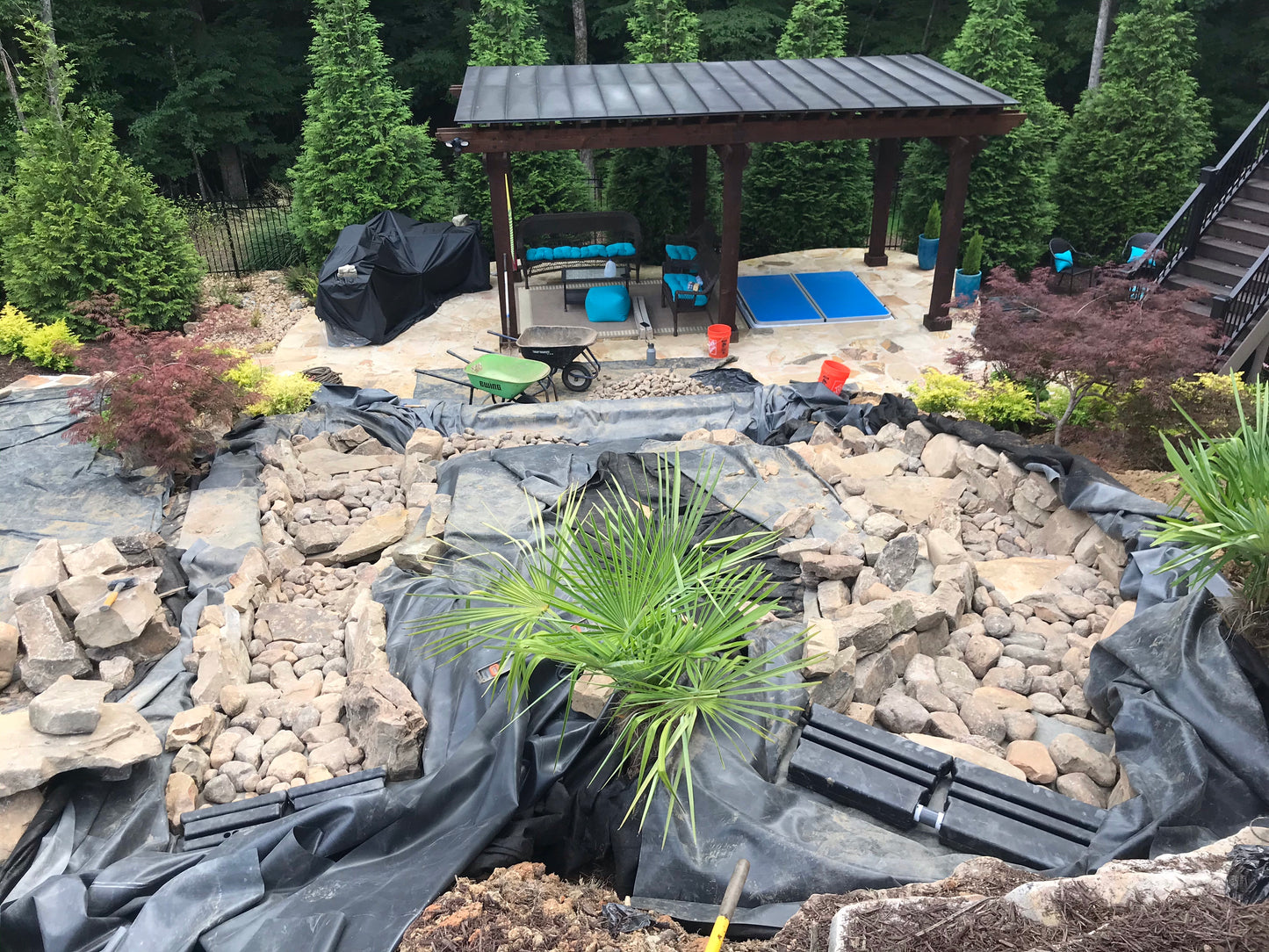 Residential Big Fountain Installation /Misc Landscape Items